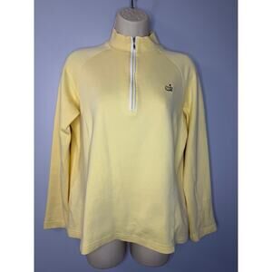 Magnolia Lane Masters 1/4 Zip Pullover Yellow Sweatshirt Women's M